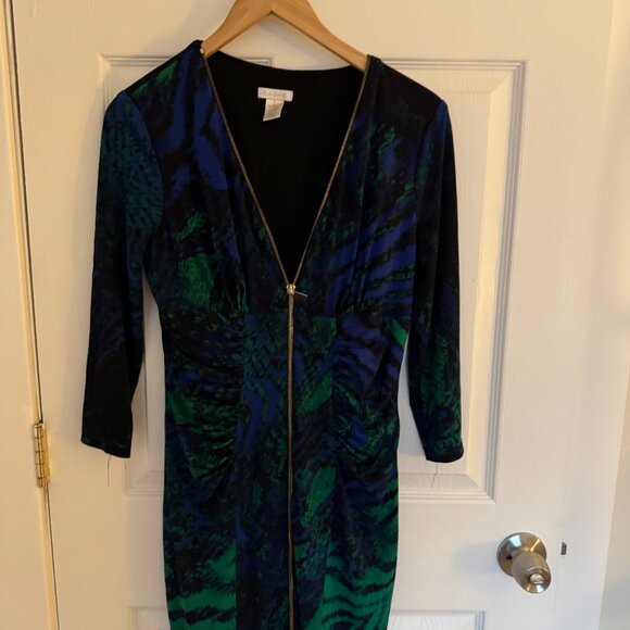 Cache blue printed midi dress zippered - Picture 5 of 5